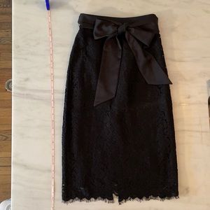 J. Crew Satin Bow Lace Skirt